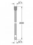 Шланг душ Relexaflex Metal 200 см для встроенного смесителя (3/8 папа) хром