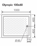 Поддон OLIMPIC NOVELLINI прямоугольный 100х80х11,5см белый (без сифона)