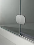 FLAT Душевая дверь распашная 1200х1950мм левая (профиль блестящий алюминий / стекло прозрачное)
