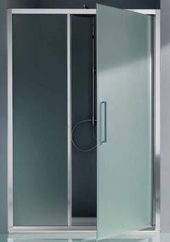 Душевая дверь EUROPA 116-122см распашная (профиль - белый / стекло прозрачное)