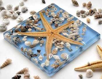 Mare декор 10х10 со звездой с голубым песком