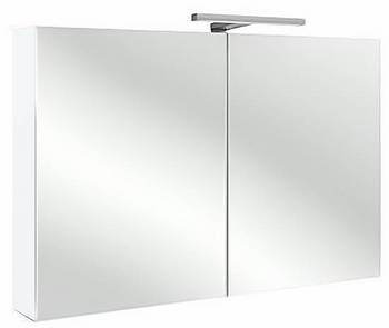 Зеркальный шкаф REVE 100см (светодиодная подсветка + сенсорный выключатель + розетка) цвет - белый
