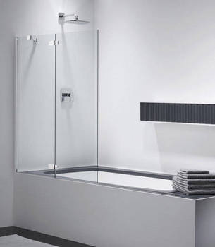 COMBI Шторка на ванну 1200х1400мм левая (профиль - блестящий алюминий / стекло - прозрачное)