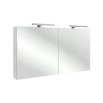 Зеркальный шкаф REVE 120см (светодиодная подсветка + сенсорный выключатель + розетка) цвет - белый