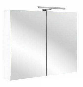 Зеркальный шкаф REVE 80см (светодиодная подсветка + сенсорный выключатель + розетка) цвет - белый