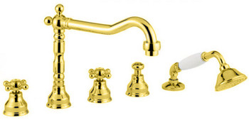 Смес REVIVAL ванна встроенный 5 отверстный золото