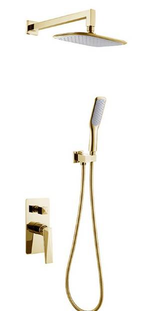 Комплект для душа VENTURO (смеситель + верхний душ + ручной душ с держателем) золото